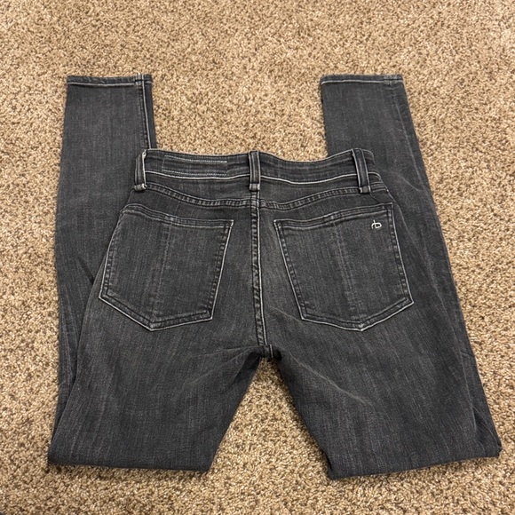 rag & bone women’s Nina High Rise Dark Gray Skinny Jeans - Picture 2 of 3